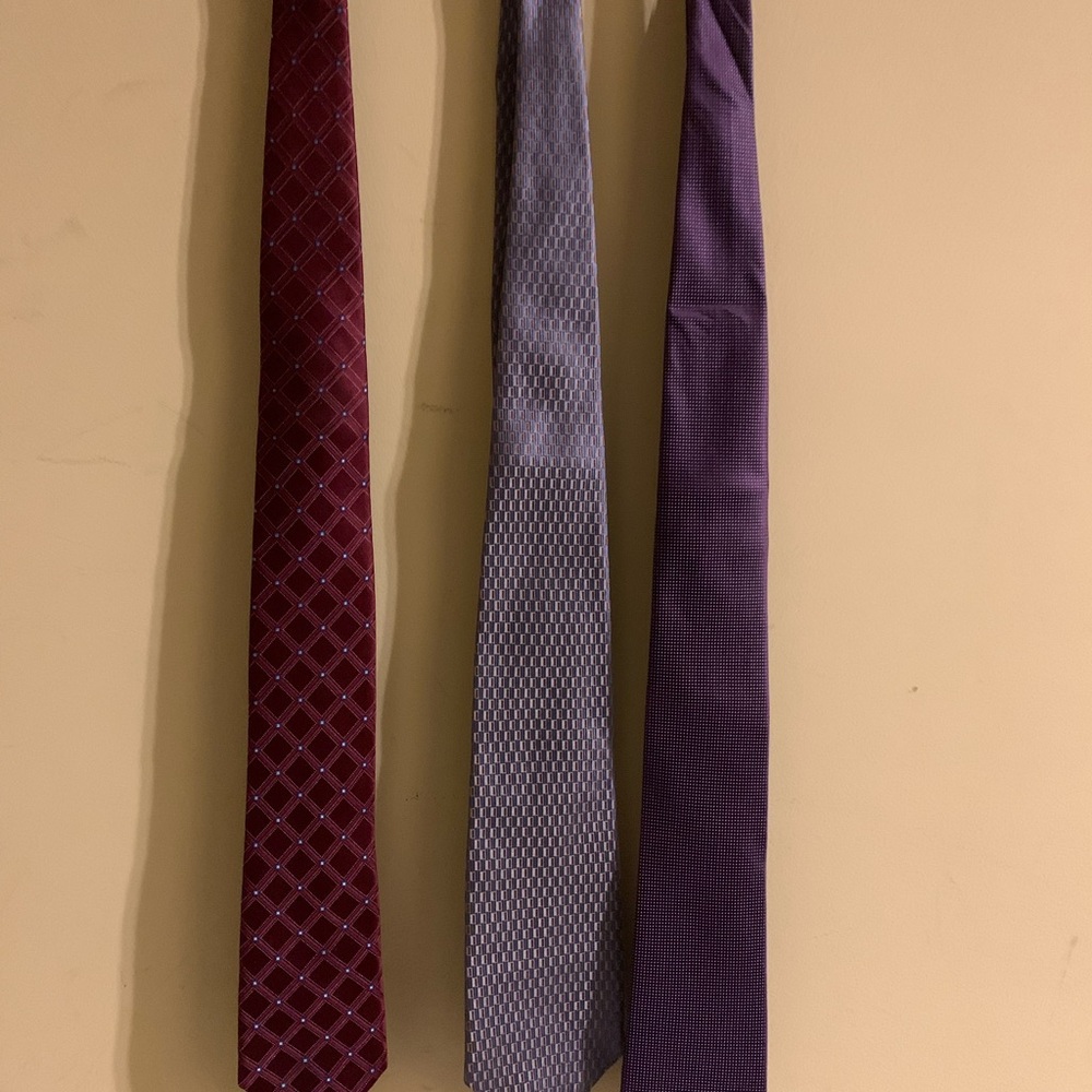 Elegant Men's Tie Set - Burgundy, Gray, and Purple